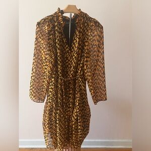 Sam Edelman Midi Dress.  Blk/Gold. Large